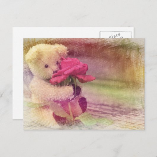 Carte Postale Salutations à Teddy Bear (Devant / Derrière)