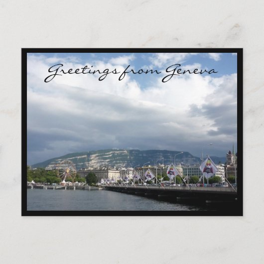 Carte Postale salutations au lac geneva (Devant)