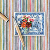 Carte Postale Salutations Blue Willow