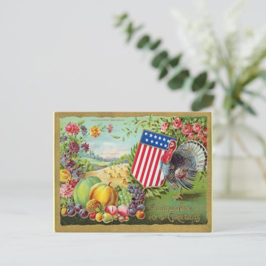Carte Postale Salutations d'action de grâces 1906 (Debout devant)