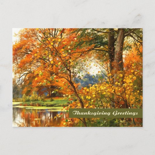 Carte Postale Salutations d'action de grâces. Art (Devant)