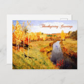 Carte Postale Salutations d'action de grâces. Art (Devant / Derrière)