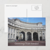 Carte Postale salutations d'admiralty arch (Devant / Derrière)