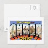 Carte Postale Salutations d'Akron, Ohio (Devant / Derrière)