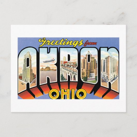 Carte Postale Salutations d'Akron, Ohio (Devant)