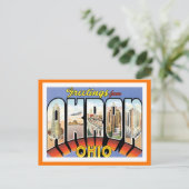 Carte Postale Salutations D'Akron Ohio City US (Debout devant)