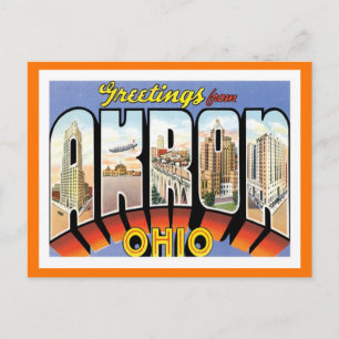 Carte Postale Salutations D'Akron Ohio City US
