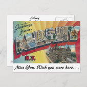 Carte Postale Salutations d'Albany, New York (Devant / Derrière)