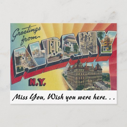 Carte Postale Salutations d'Albany, New York (Devant)