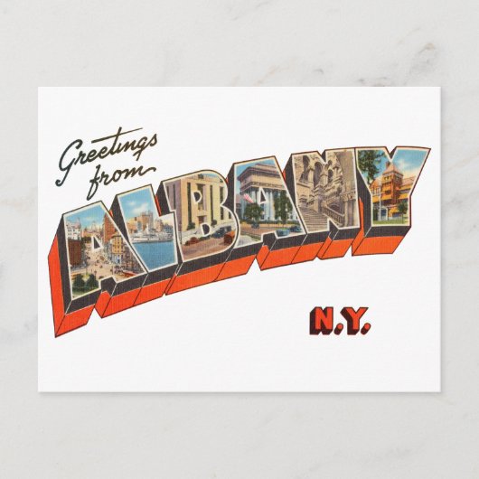 Carte Postale Salutations d'Albany New York (Devant)