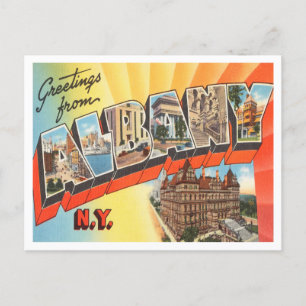 Carte Postale Salutations d'Albany, Vintage voyage de New York