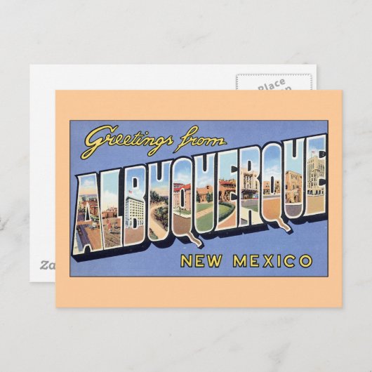 Carte Postale Salutations d'Albuquerque (Devant / Derrière)