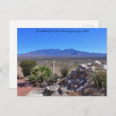 Carte Postale Salutations d'Albuquerque, Nouveau-Mexique (Devant / Derrière)