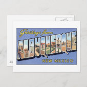 Carte Postale Salutations d'Albuquerque, Nouveau-Mexique (Devant / Derrière)