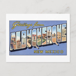 Carte Postale Salutations d'Albuquerque, Nouveau-Mexique