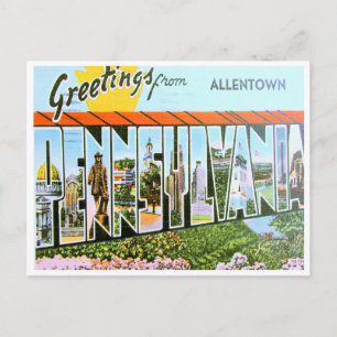Carte Postale Salutations d'Allentown, Pennsylvanie