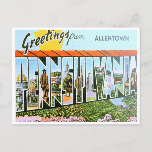 Carte Postale Salutations d'Allentown, Pennsylvanie (Devant)