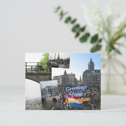 Carte Postale Salutations d'Amsterdam (Debout devant)