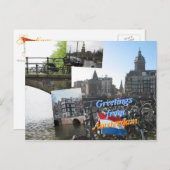 Carte Postale Salutations d'Amsterdam (Devant / Derrière)
