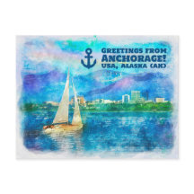Salutations d'Anchorage - peinture aquarelle