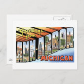 Carte Postale Salutations d'Ann Arbor, Michigan (Devant / Derrière)