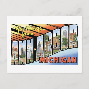 Carte Postale Salutations d'Ann Arbor, Michigan