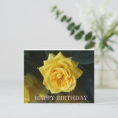 Carte Postale Salutations d'anniversaire de rose jaune (Debout devant)