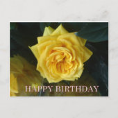 Carte Postale Salutations d'anniversaire de rose jaune (Devant)