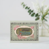 Carte Postale salutations d'anniversaire vintages (Debout devant)