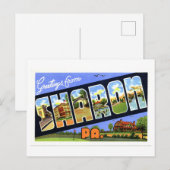 Carte Postale Salutations d'antan de Sharon, Pennsylvanie, (Devant / Derrière)