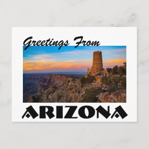 Carte Postale Salutations d'Arizona Grand Canyon Coucher de sole