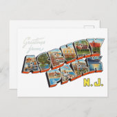Carte Postale Salutations d'Asbury Park New Jersey (Devant / Derrière)