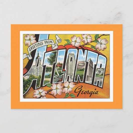 Carte Postale Salutations d'Atlanta (Devant)
