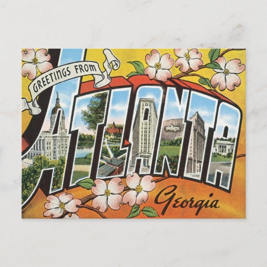Carte Postale Salutations d'Atlanta (Devant)