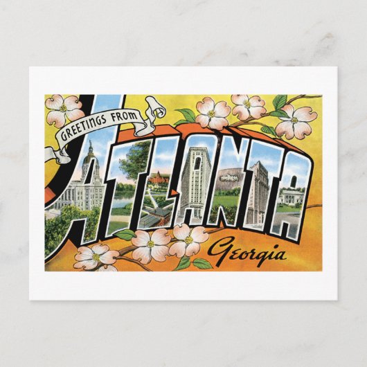 Carte Postale Salutations d'Atlanta Géorgie (Devant)