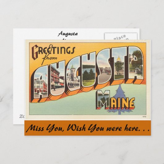 Carte Postale Salutations d'Augusta (Devant / Derrière)