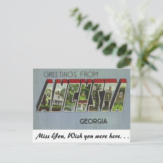 Carte Postale Salutations d'Augusta, Géorgie (Debout devant)