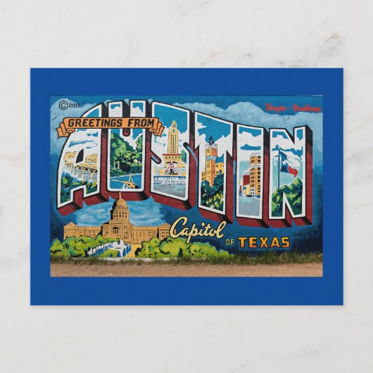 Carte Postale Salutations d'Austin, Texas (Devant)