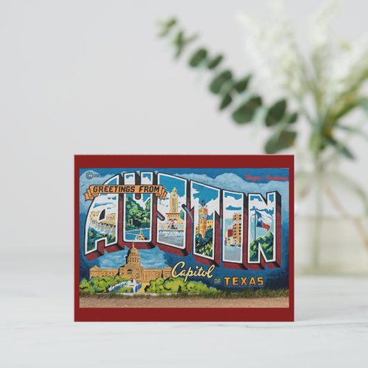 Carte Postale Salutations d'Austin, Texas (Debout devant)