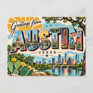Carte Postale Salutations d'Austin Texas