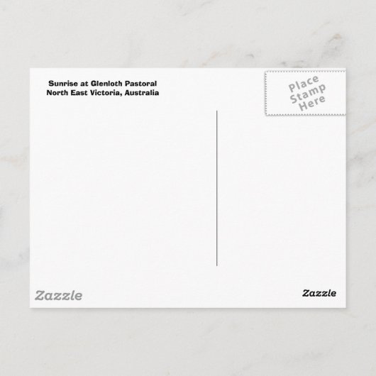 Carte Postale Salutations d'Australie (Dos)