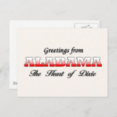 Carte Postale Salutations de Alabama (Devant / Derrière)
