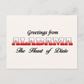 Carte Postale Salutations de Alabama (Devant)