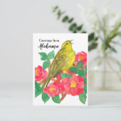 Carte Postale Salutations de Alabama Yellowhammer Camellia (Debout devant)
