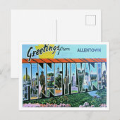Carte Postale Salutations de Allentown, Pennsylvania Travel (Devant / Derrière)