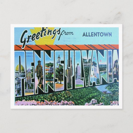 Carte Postale Salutations de Allentown, Pennsylvania Travel (Devant)