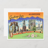 Carte Postale Salutations de Allentown, Pennsylvanie (Devant / Derrière)