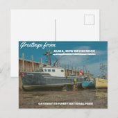 Carte Postale Salutations de Alma NB et du parc national Fundy (Devant / Derrière)