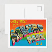 Carte Postale Salutations de Asbury Park, New York Travel (Devant / Derrière)