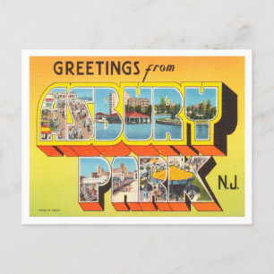 Carte Postale Salutations de Asbury Park, New York Travel